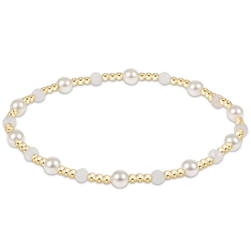 Pearl Sincerity Pattern 4mm Bead Bracelet Moonstone