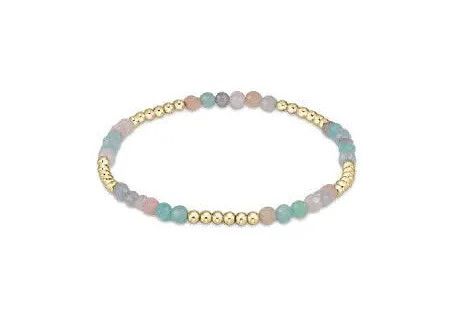 Gemstone Gold Joy Pattern 3mm Bead Bracelet Hot Mess SS25