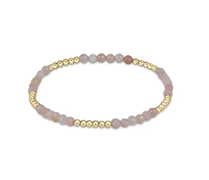 Blissful Pattern 2.5mm Bead Bracelet Pink Opal