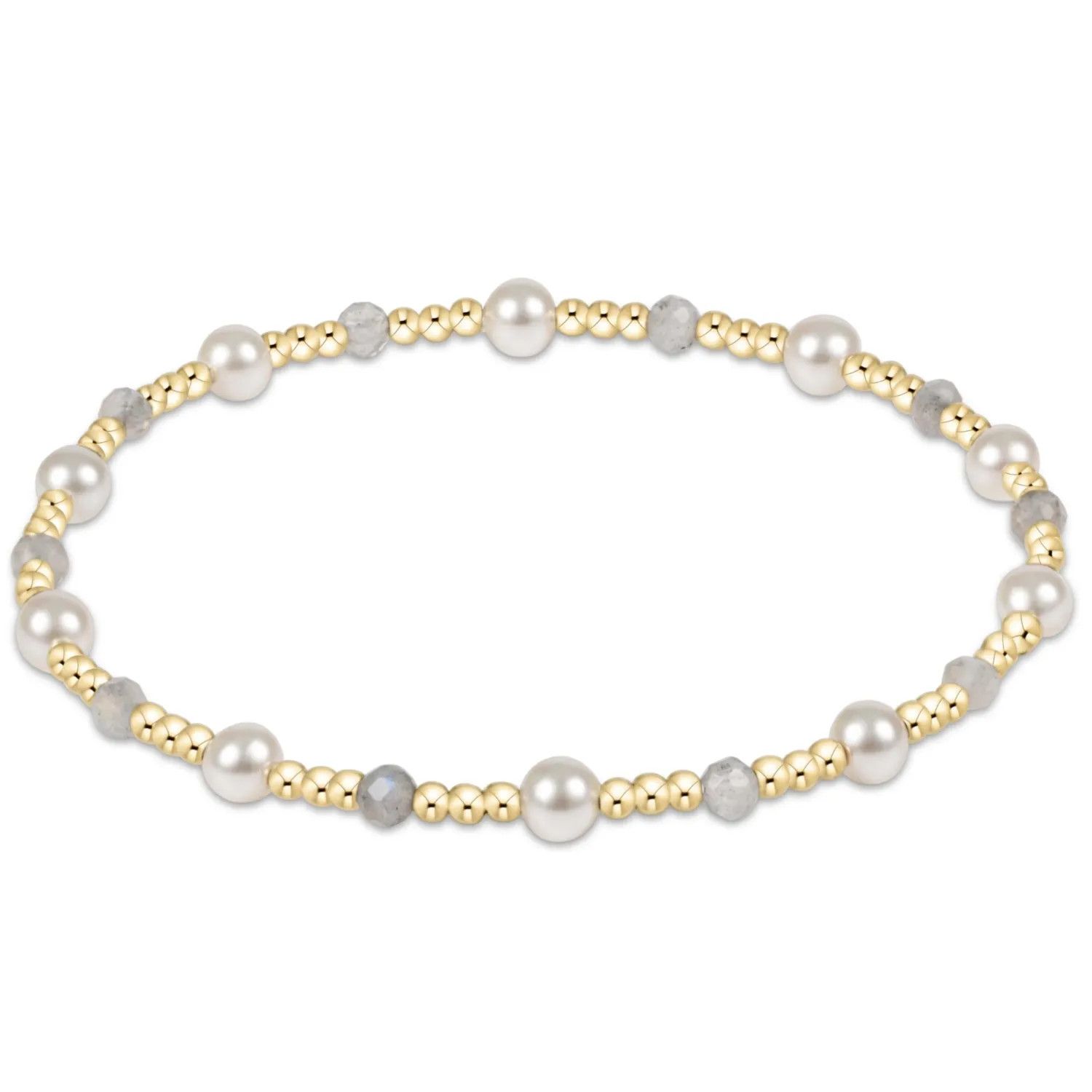 Pearl Sincerity Pattern 4mm Bead Bracelet Labradorite
