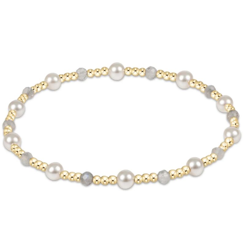 Pearl Sincerity Pattern 4mm Bead Bracelet Labradorite