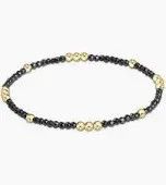 Worthy Pattern 2mm Bead Bracelet- Faceted Hematite
