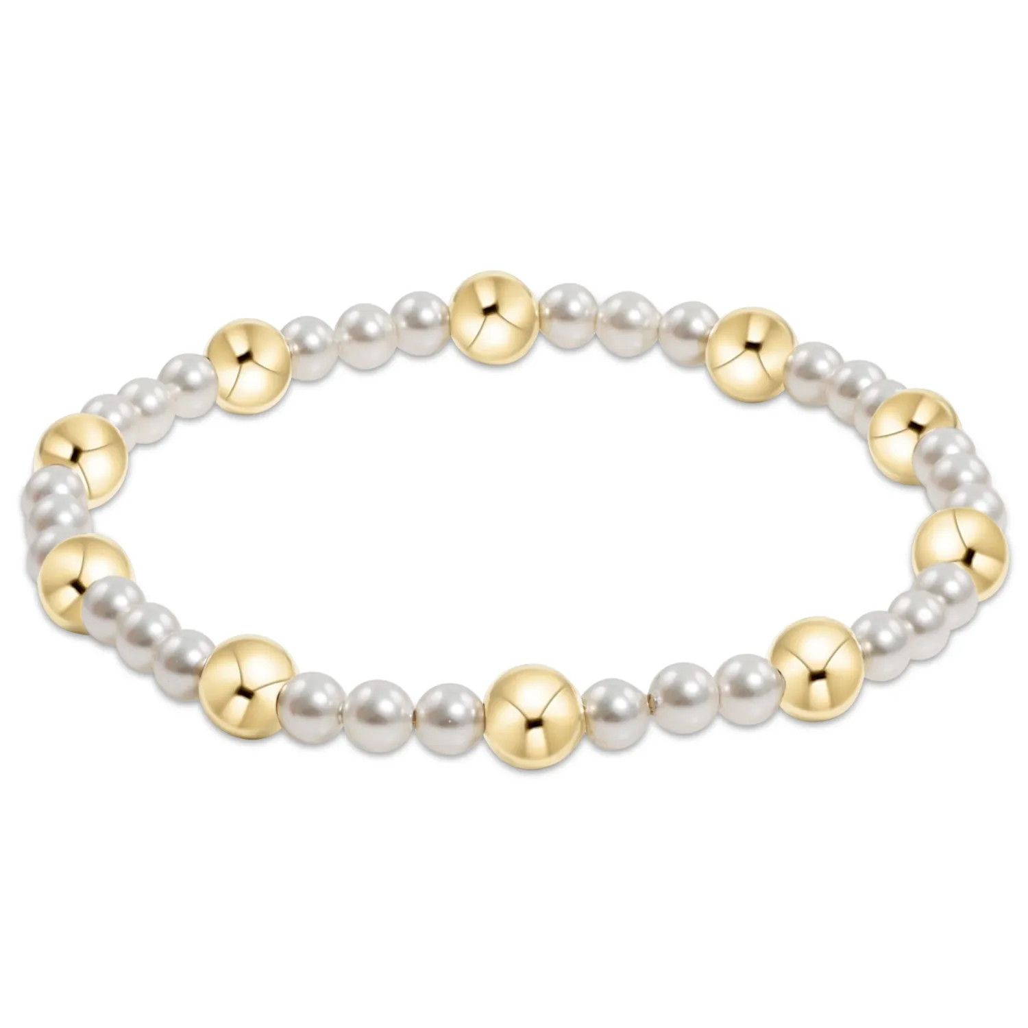 Pearl Sincerity Pattern 4mm Bead Gold  6mm Bracelet