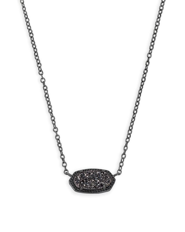Elisa Necklace Gunmetal Black Drusy