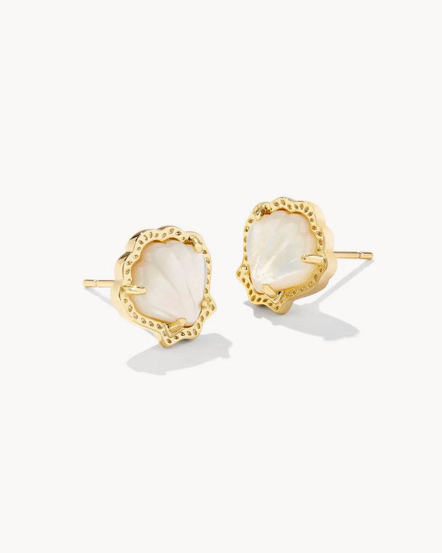 Brynne Shell Stud Earring Gold Ivory MOP