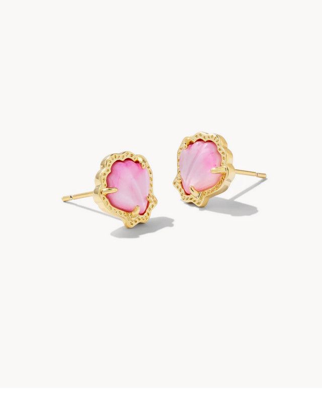 Brynne Shell Stud Earring Gold Blush MOP