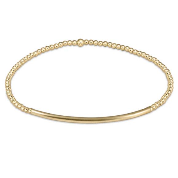 Classic Gold 2mm Bead Bracelet Bliss Bar Gold