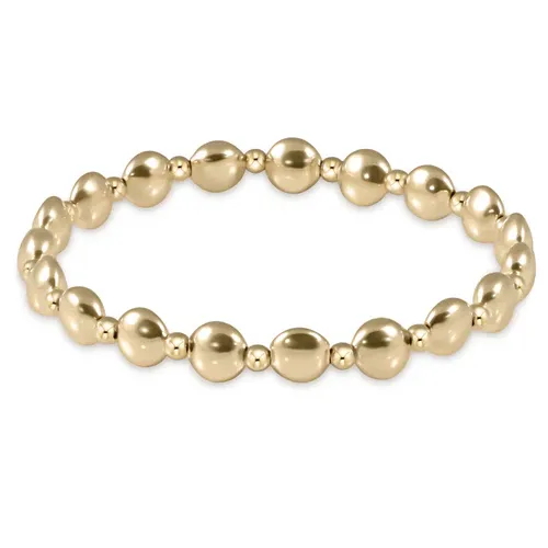 Honesty Grateful Pattern 6mm  Bead Bracelet Gold