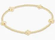 Signature Cross Small Gold Pattern 2mm Bead Bracelet Gold