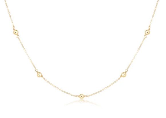 17 Inch Choker Simplicity Chain Gold Classic 4mm Gold