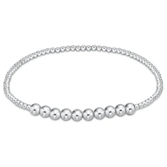 Classic Blissful Pattern 2mm Bead Bracelet 4mm Sterling
