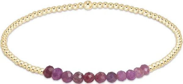 Gold Bliss 2mm Bead Bracelet- Ruby