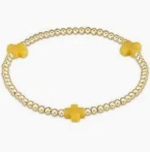 Signature Cross Gold 3mm Bracelet Canary