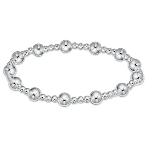 Classic Sincerity Pattern 6mm Bead Bracelet Sterling