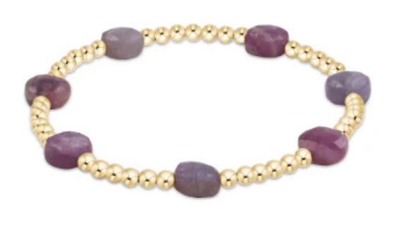 Admire Gold 3mm Bead Bracelet Ruby