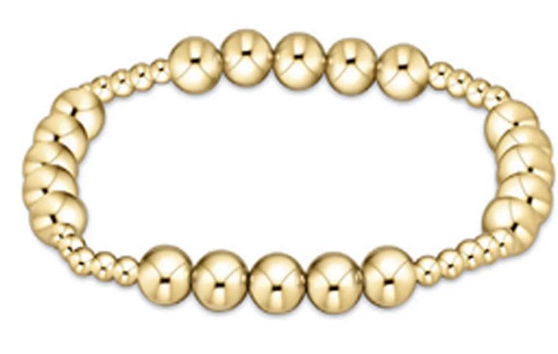 Classic Blissful Pattern 3mm Bead Bracelet 6mm Gold