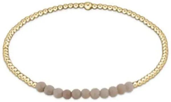 Gold Bliss 2mm Bead Bracelet Riverstone