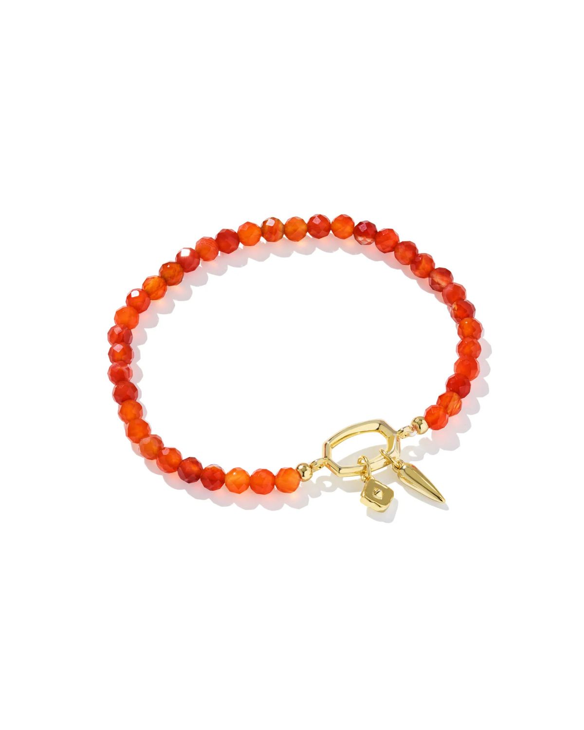Sylvia Stretch Bracelet Orange Banded Agate Gold