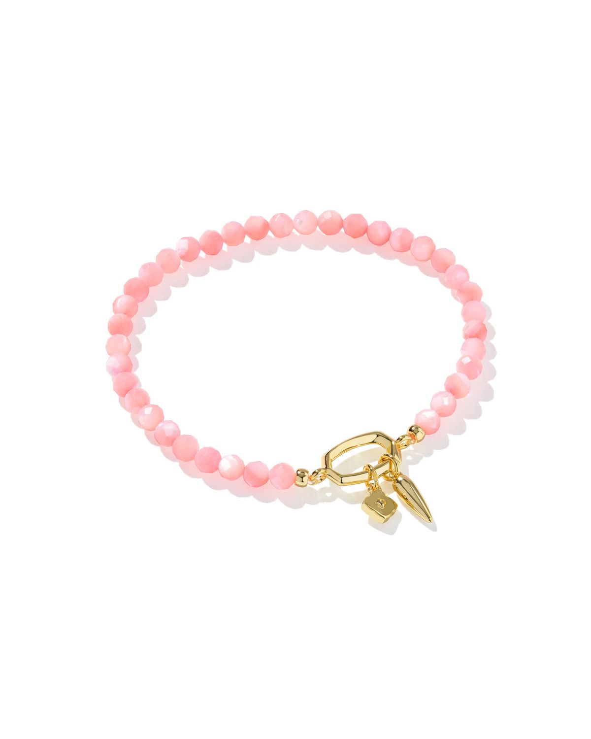 Sylvia Stretch Bracelet Pink Chalcedony Gold