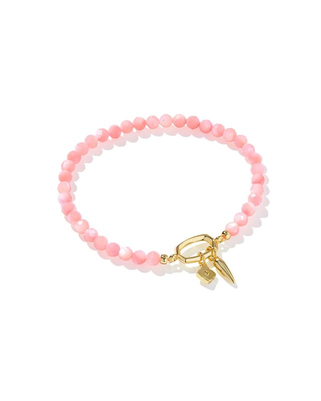 Sylvia Stretch Bracelet Pink Chalcedony Gold