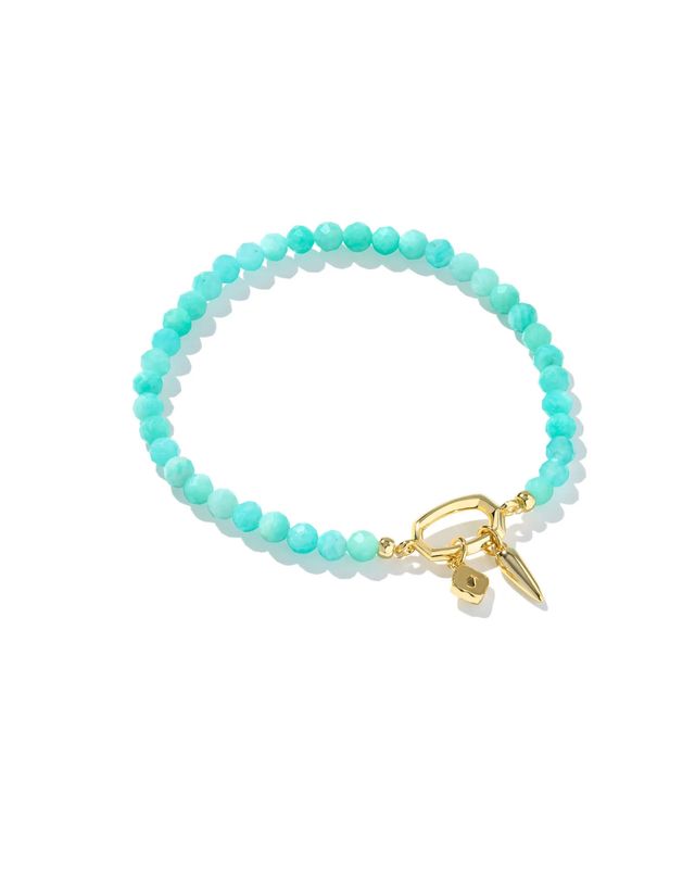 Sylvia Stretch Bracelet Teal Amazonite Gold