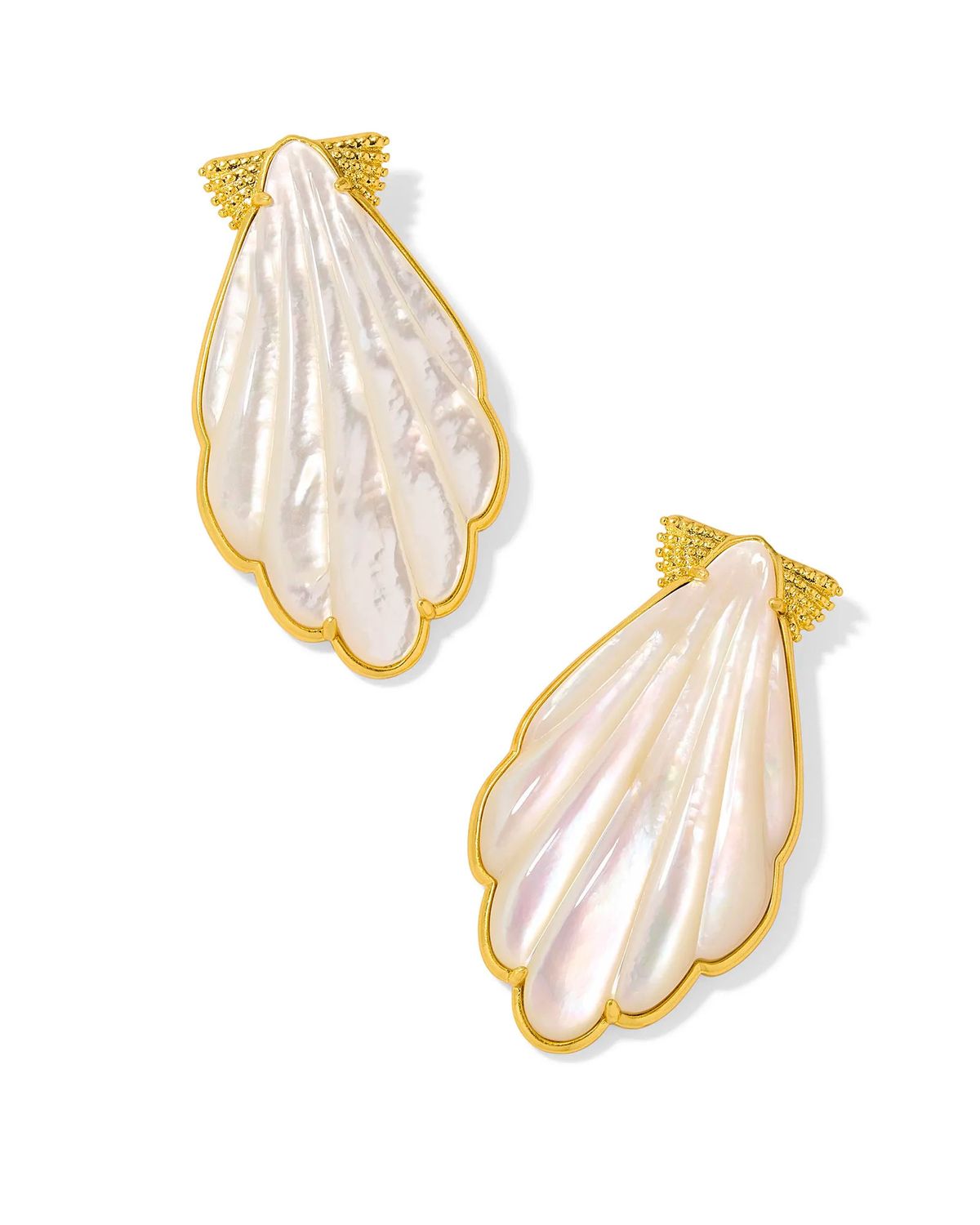 Alexa Statement Earring Ivory MOP Vintage Gold