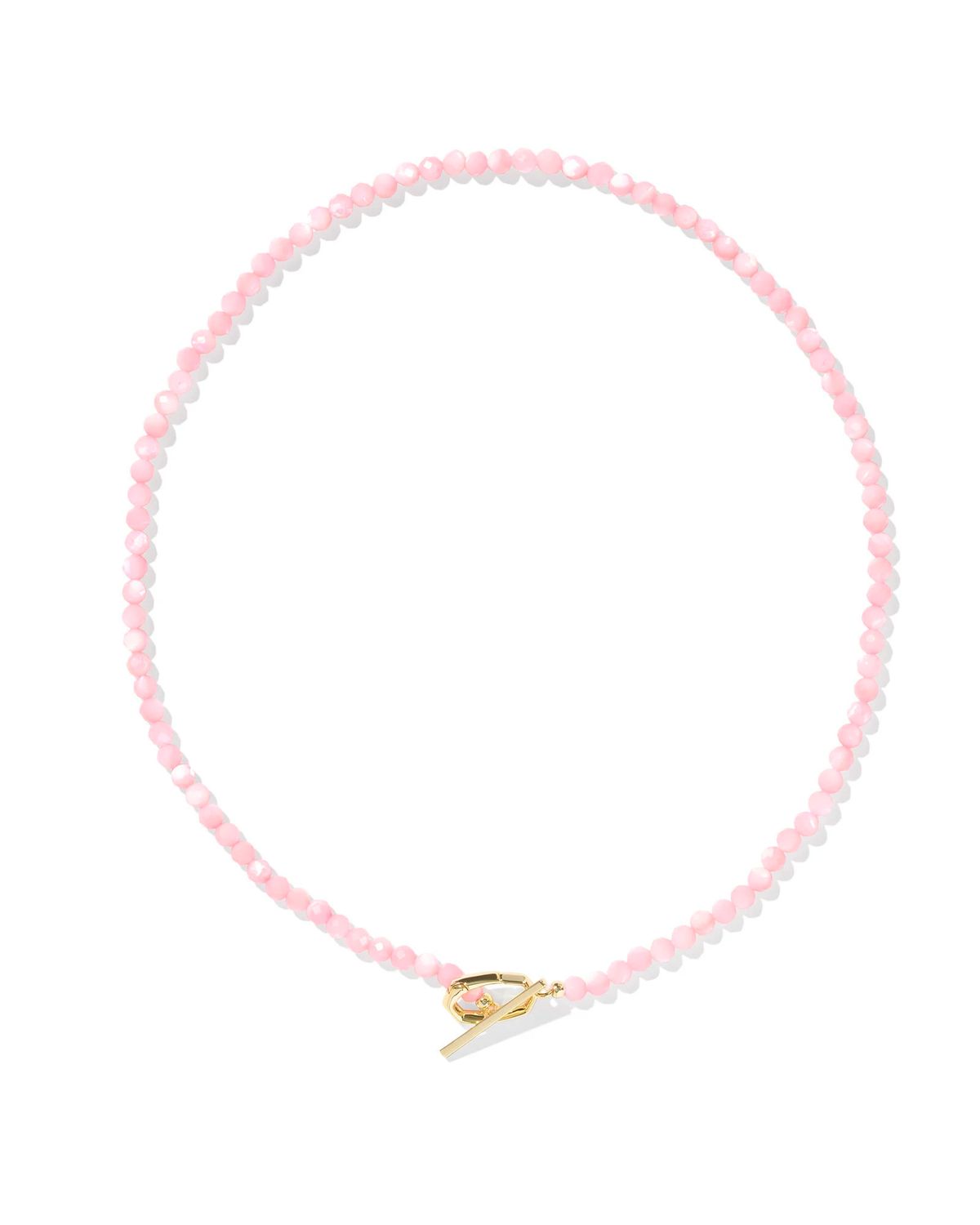 Sylvia Strand Necklace Pink Chalcedony Gold