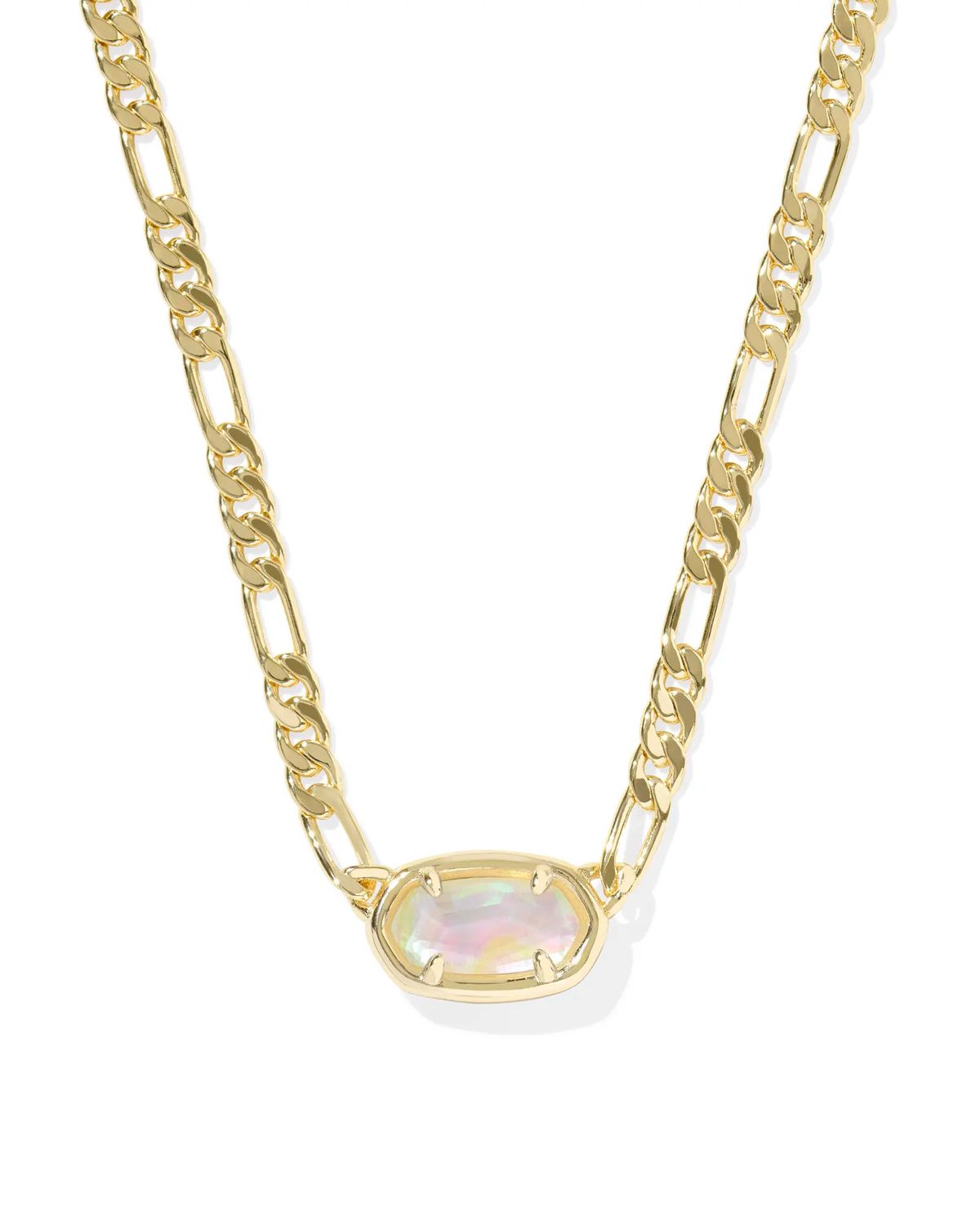 Elisa Figaro Pendant Necklace Iridescent Abalone Gold