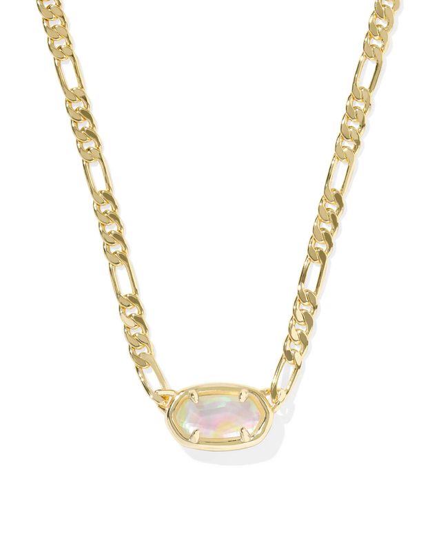 Elisa Figaro Pendant Necklace Iridescent Abalone Gold
