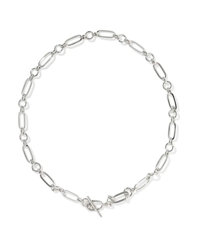 Sylvia Metal Link and Chain Necklace Silver