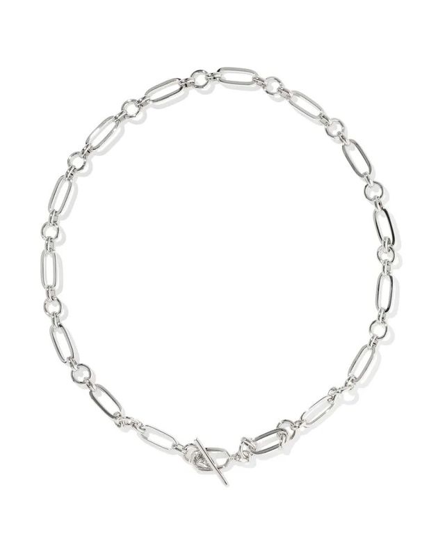 Sylvia Metal Link and Chain Necklace Silver