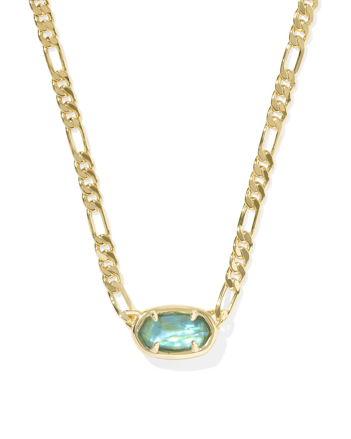 Elisa Figaro Pendant Necklace Deep Aqua Illusion Gold