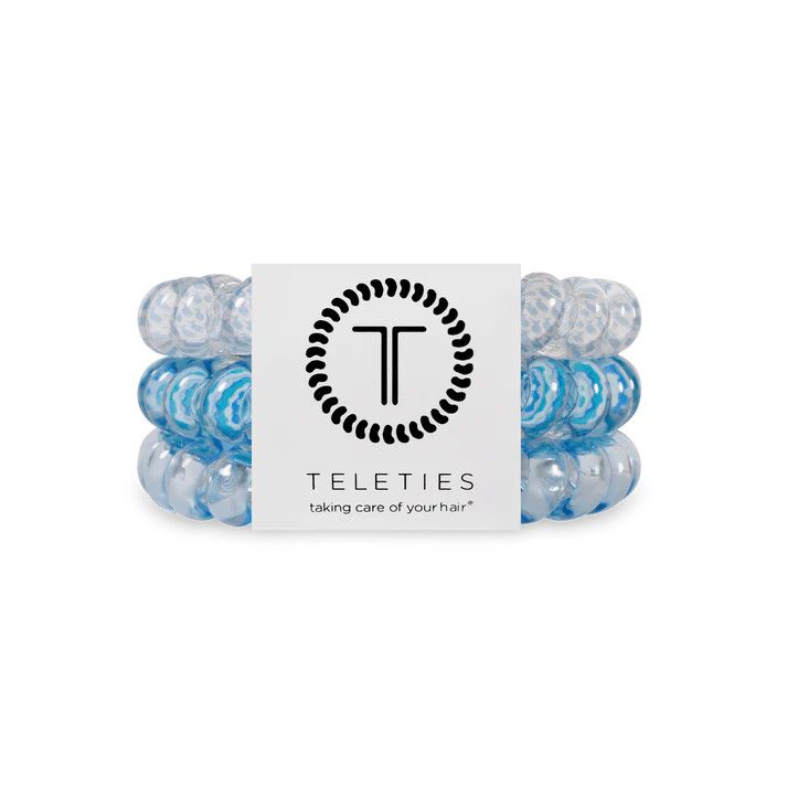 3 Pack Hair Ties Large Summer Sky