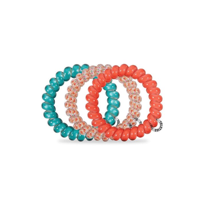 3 Pack Hair Ties Large Coral Craze