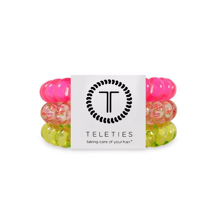 3 Pack Hair Ties Large Tropical Punch