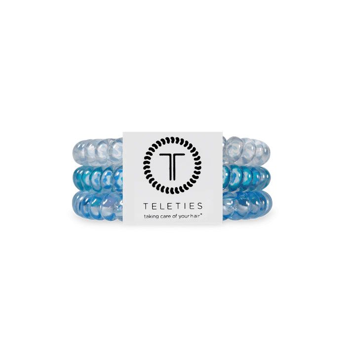 3 Pack Hair Ties Small Summer Sky