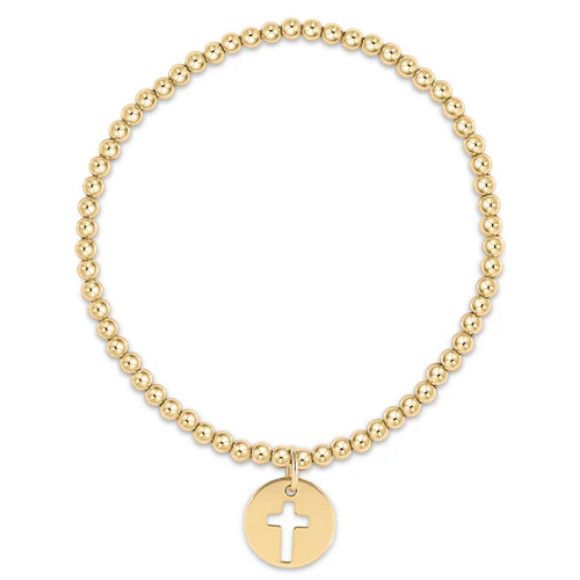 Classic Gold 3mm Bracelet Blessed Gold Disc