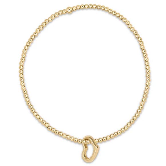 Classic Gold 2.5mm Bracelet Love Gold Charm