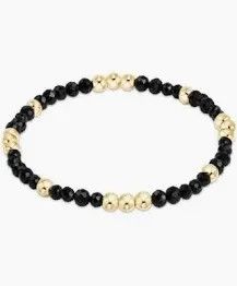 Worthy Pattern 3mm Bead Bracelet- Faceted Onyx