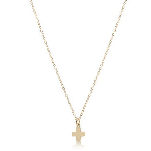 16 Inch Necklace Gold Signature Cross Small Gold