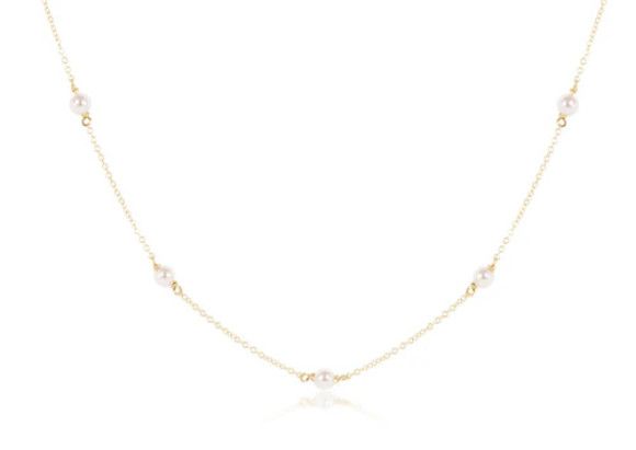 17 Inch Choker Jooy Simplicity Chain Gold 3mm Pearl