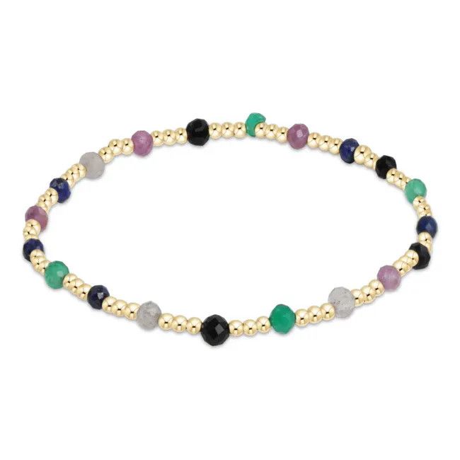 Gemstone Gold Sincerity Pattern 3mm Bead Bracelet- Hot Mess Fall Winter