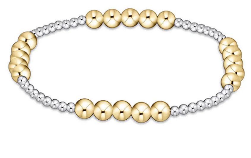 Classic Blissful Pattern 2.5mm Bead Bracelet 5mm Mixed Metal