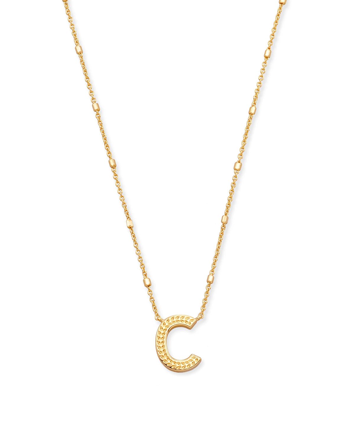 Letter C Pendant Necklace Gold