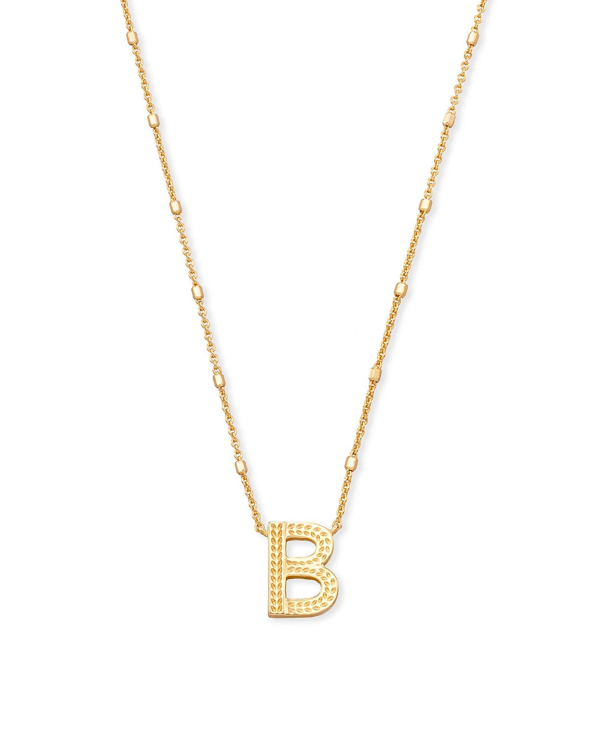 Letter B Pendant Necklace Gold