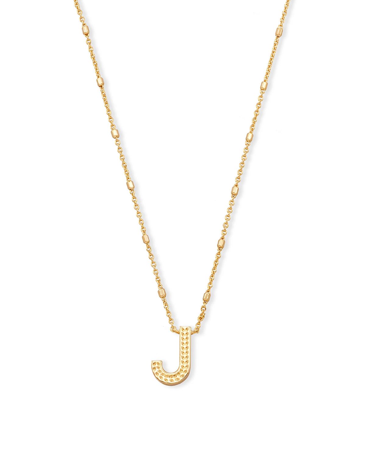 Letter J Pendant Necklace Gold