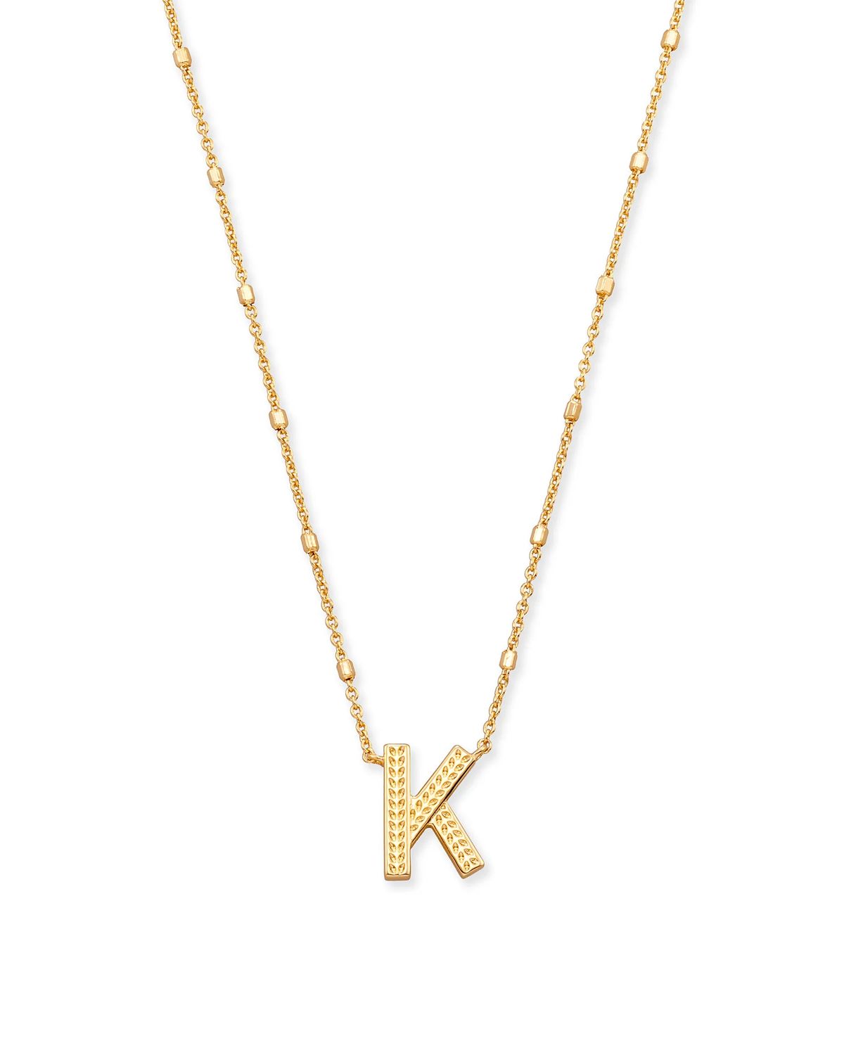 Letter K Pendant Necklace Gold