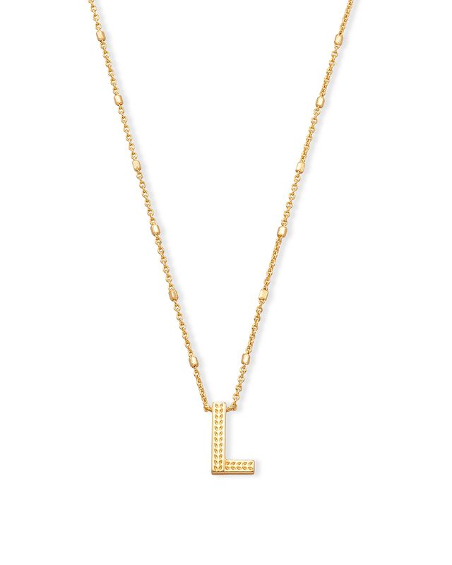 Letter L Pendant Necklace Gold