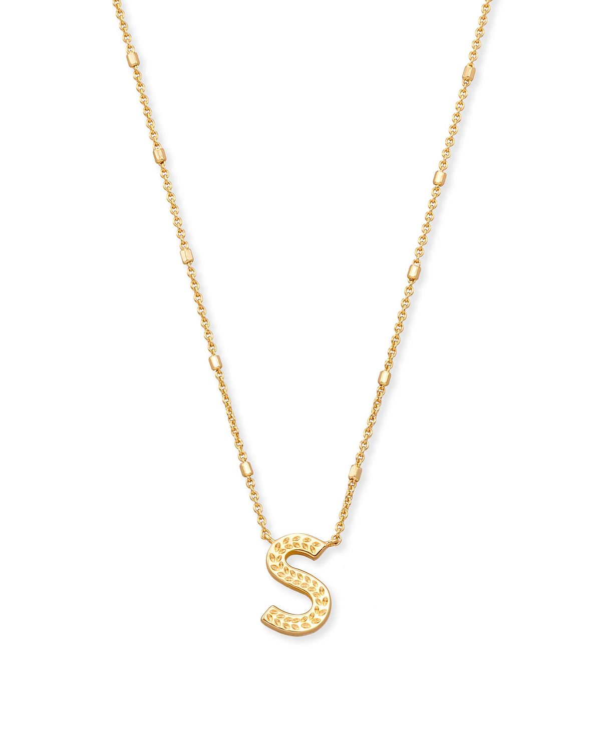 Letter S Pendant Necklace Gold