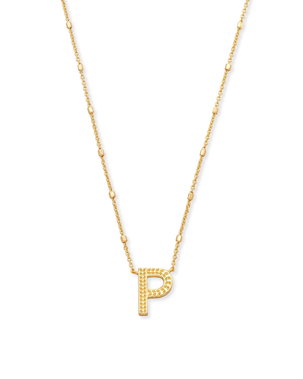 Letter P Pendant Necklace Gold